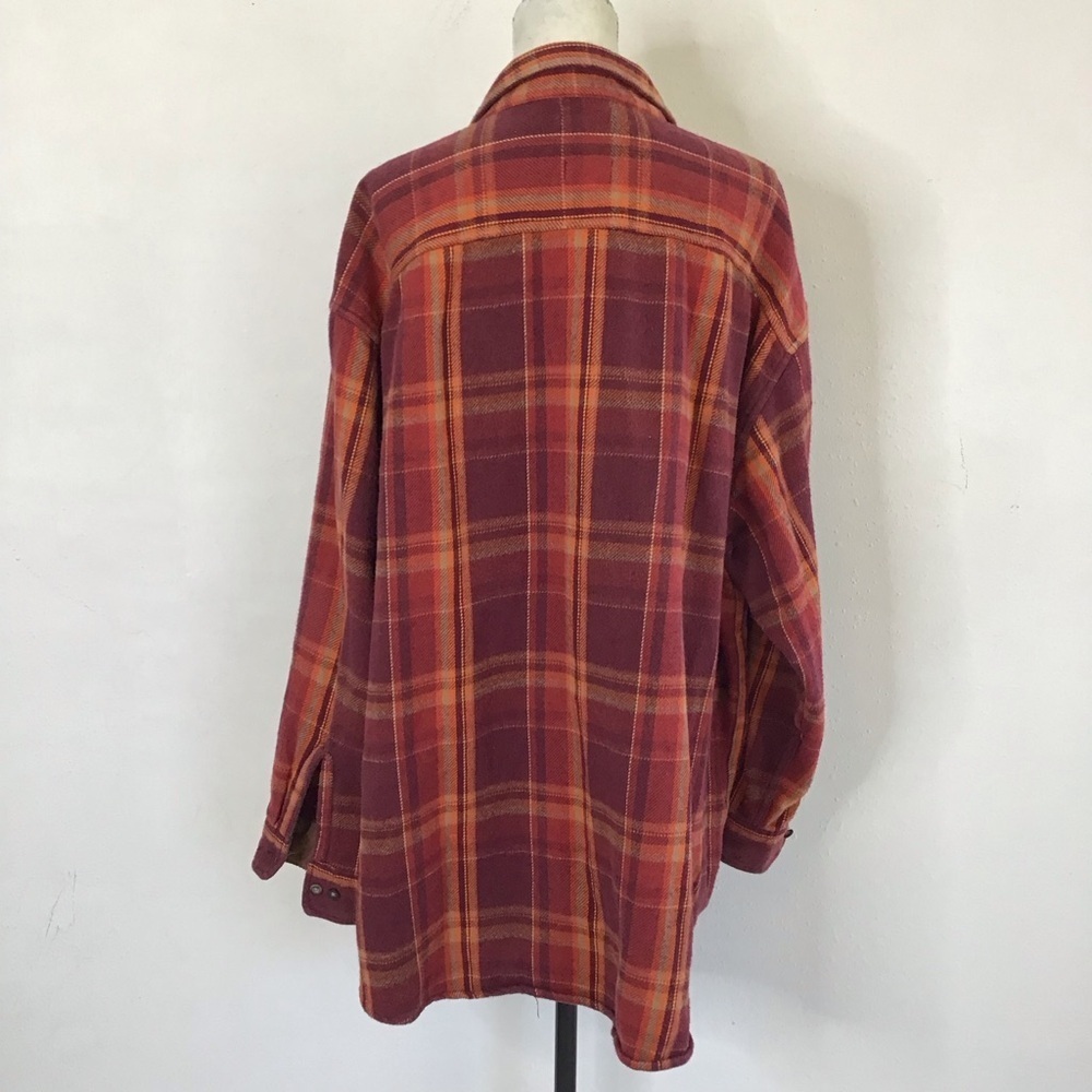 St. John’s Bay Men Vintage Red and Orange Strip Plaid Outdoor Shirt Jacket 4X - Picture 2 of 10